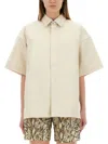 Jil Sander Mc Beige Overshirt Camel Logo Label In Neutral