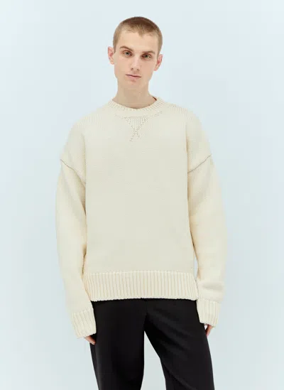 Jil Sander Heavy-knit Crewneck Jumper In Neutral