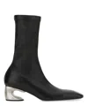 Jil Sander Leather Boot In Black