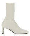 Jil Sander 65mm Leather Ankle Boots In White