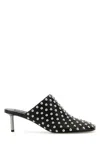 Jil Sander Black Mules With Low Heel And All-over Stud Embellishments In Black