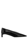 Jil Sander Crinkled Patent-leather Pumps In Black