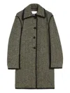 Jil Sander Herringbone Pattern Mid-length Coat In Green