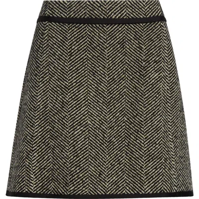 Jil Sander Herringbone Miniskirt In Brown