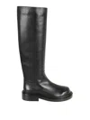 Jil Sander Round Toe Knee-high Boots In Black