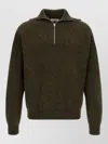 Jil Sander Green Half Zip Sweaters In Multi