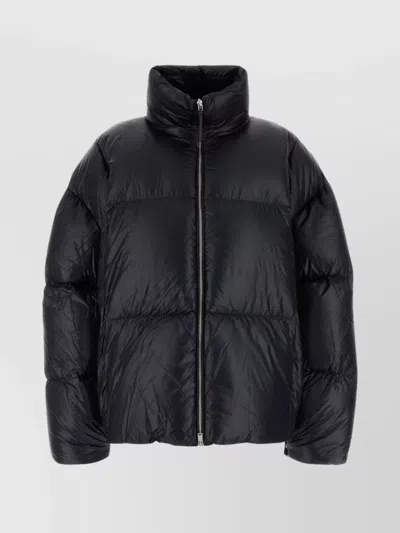 Jil Sander High Collar Padded Quilted Jacket In Black