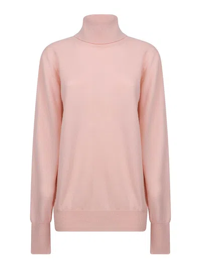 Jil Sander High Collar Sweater In Pink
