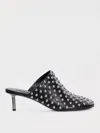 Jil Sander Black Mules With Low Heel And All-over Stud Embellishments In Black