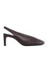 Jil Sander Leather Slingback Pumps In Black