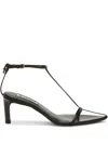 Jil Sander Leather Sandals With Weaved Straps In Black