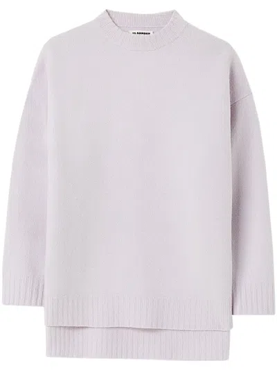 Jil Sander High-low Wool Jumper In Purple