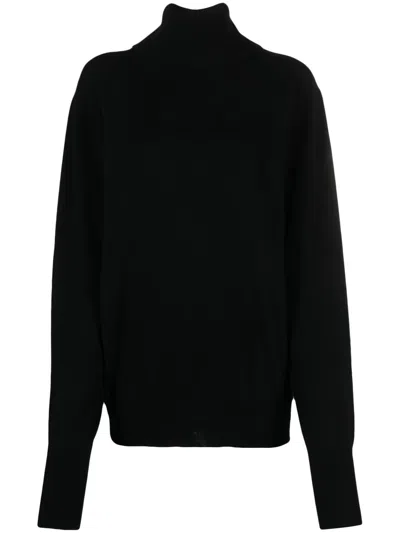 Jil Sander High Neck Collar In Black
