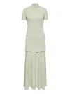 Jil Sander High-neck Flared Dress In White
