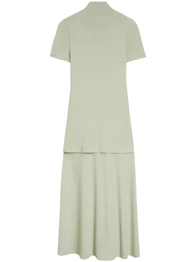 Jil Sander High-neck Fluid Midi Dress In Green
