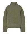 Jil Sander Alpaca Blend Knit Turtleneck Sweater In Green