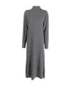 Jil Sander Cashmere Turtleneck Midi Dress In Gray