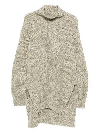 Jil Sander High-neck Long-sleeve Sweater In Neutral