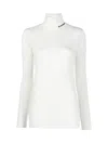 Jil Sander High-neck Long Sleeve Top With Logo Detail In Porcelain