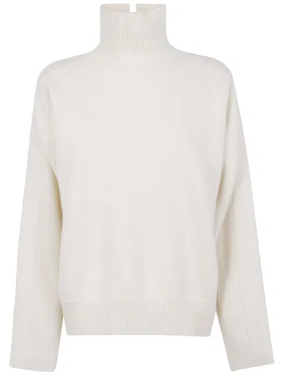 Jil Sander High Neck Long Sleeves "padded Details" Jumper Clothing In White