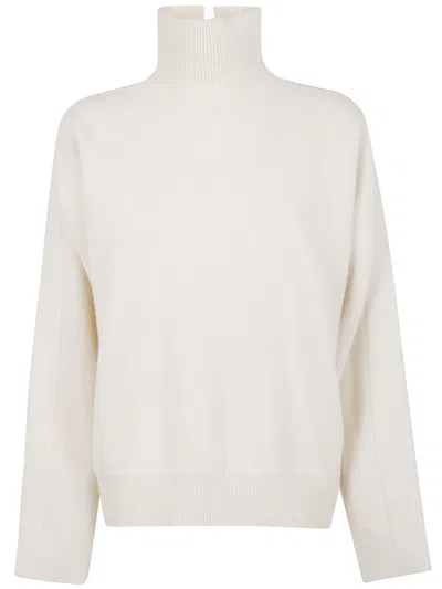 Jil Sander High Neck Long Sleeves "padded Details" Jumper Clothing In White