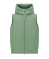 Jil Sander High Collar Sleeveless Quilted Jacket In Green