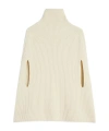 Jil Sander High-neck Ribbed Cape In Neutral
