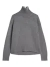 Jil Sander High-neck Ribbed-cuff Sweater In Gray