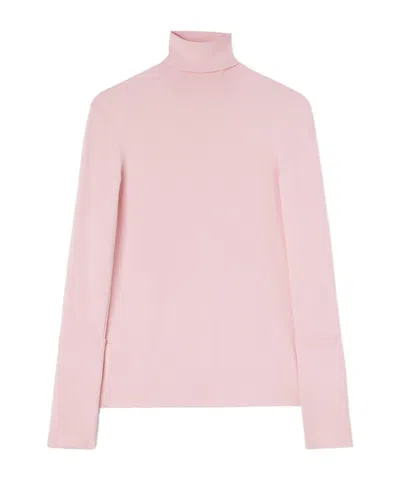 Jil Sander High-neck Ribbed Sweater In Pink