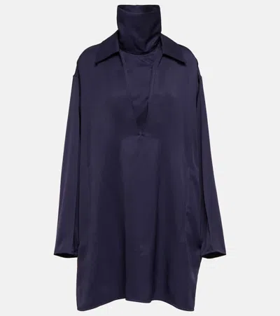 Jil Sander Minikleid Mit Aus Satin In Dark Navy