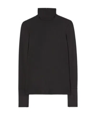 Jil Sander High-neck Satin Top In Black