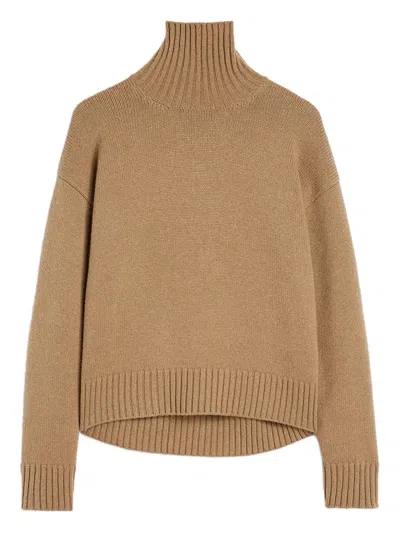 Jil Sander High-neck Sweater In Brown