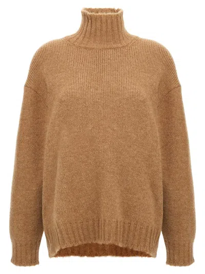 Jil Sander High Neck Sweater Sweaters And Cardigans In Beige
