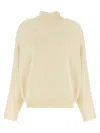 Jil Sander High Neck Knit Sweater In Neutral