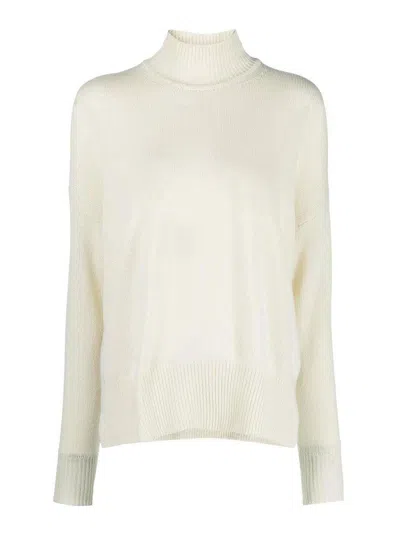 Jil Sander High Neck Sweater In White