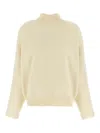Jil Sander High Neck Knit Sweater In Neutral