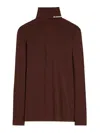 Jil Sander Brown Lightweight Wool Blend High-neck T-shirt In Brown