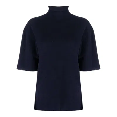 Jil Sander High Neck Top Superfine Eco Cashmere In Black