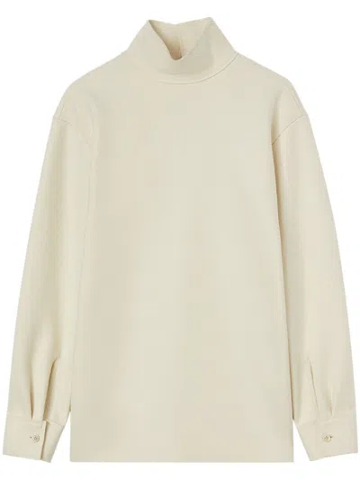 Jil Sander High-neck Wool Top In White