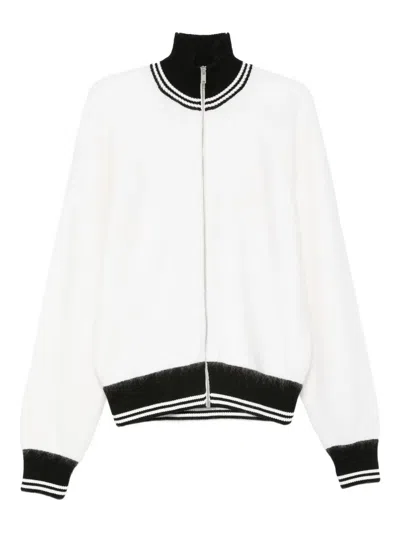 Jil Sander High-neck Zip-fastening Cardigan In White