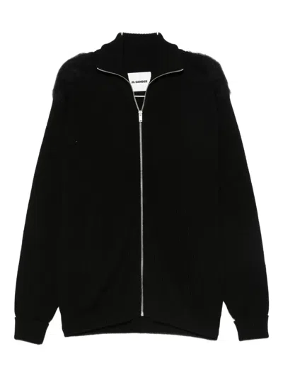 JIL SANDER HIGH-NECK ZIP-UP CARDIGAN