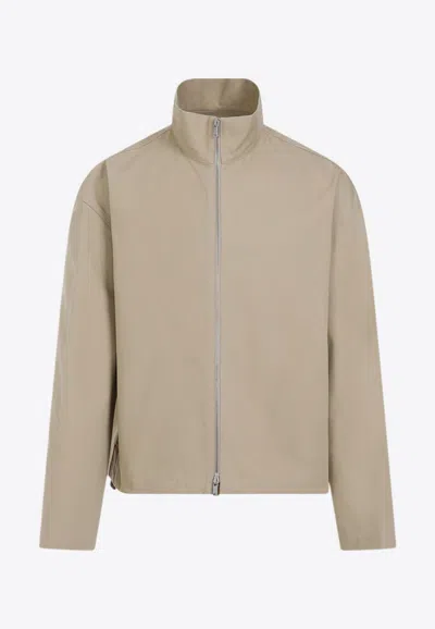 Jil Sander High-neck Zip-up Jacket In Gray