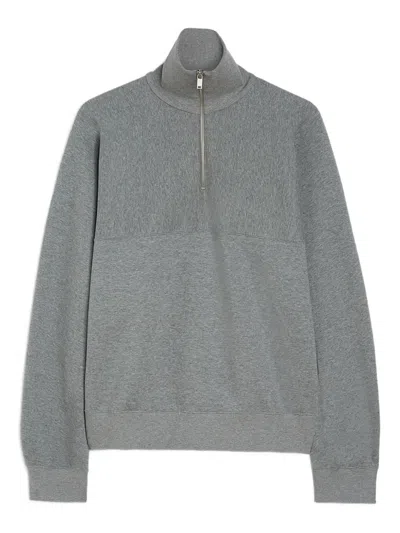 Jil Sander High-neck Zip-up Sweatshirt In Gray