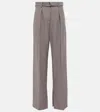 Jil Sander High-rise Canvas Pants In Brown