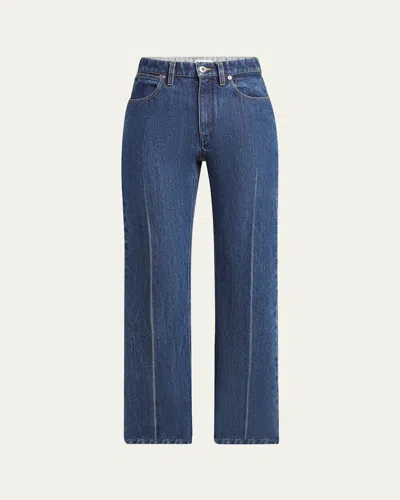 Jil Sander High-rise Crease-line Slim-leg Jeans In Blue