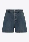 Jil Sander Denim Shorts With Belt Loops And Pockets In Blue
