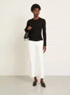 Jil Sander High Rise Flared Jeans In Porcelain In White