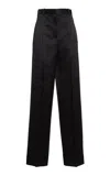 Jil Sander High-rise Satin Straight-leg Pants In Black