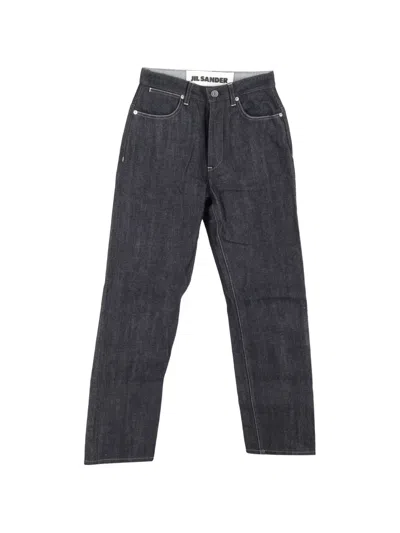 Pre-owned Jil Sander High-rise Straight-leg Jeans In Blue