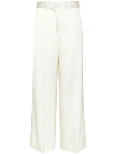 Jil Sander High-rise Twill Palazzo Trousers In Neutrals